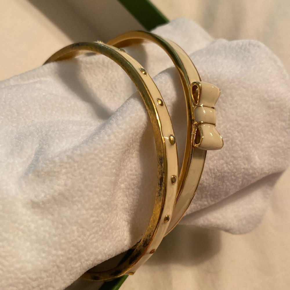 Set of two ivory enamel Kate spade bangles